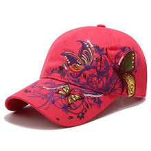 Load image into Gallery viewer, Women Cap  Flower Butterfly